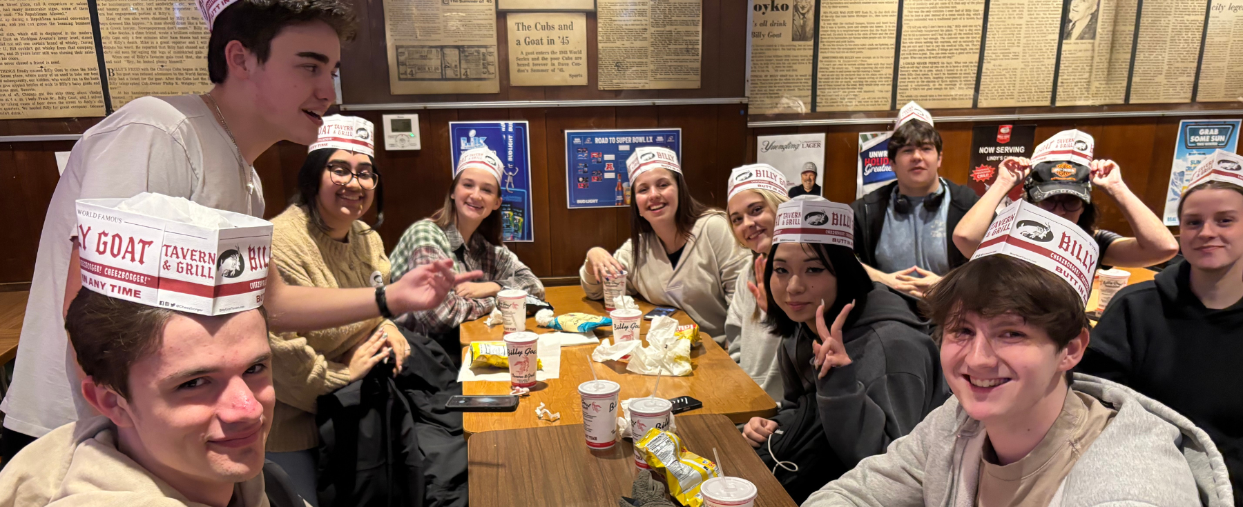 LUC Media Fellows bond over burger-making at Chicago's iconic Billy Goat Tavern